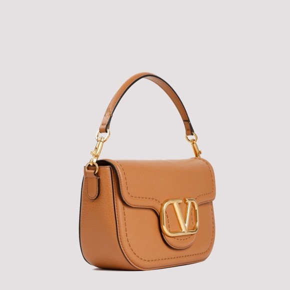 Almond Beige Leather Locò Shoulder Bag - Picture 3 of 4